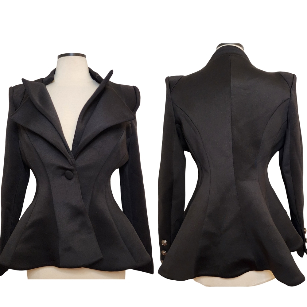 NWT Nordstrom Why Dress Black Peplum Blazer